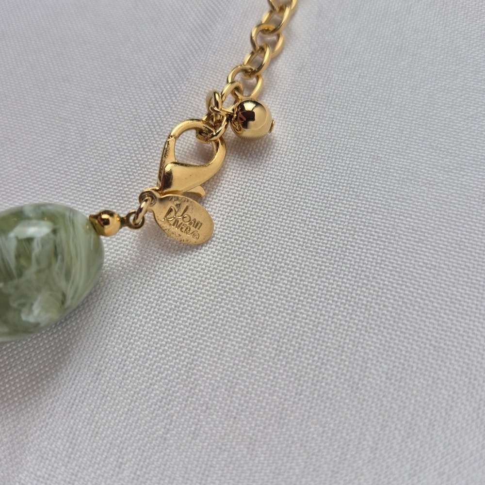 Joan Rivers NWOT 20" Beaded Necklace Green Blue Oval Resin Beads Coastal Resort - Picture 4 of 11